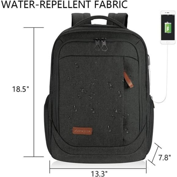 Laptop Backpack Large Fits up to 17.3 Inch Laptop with USB Charging Port - Picture 3 of 7